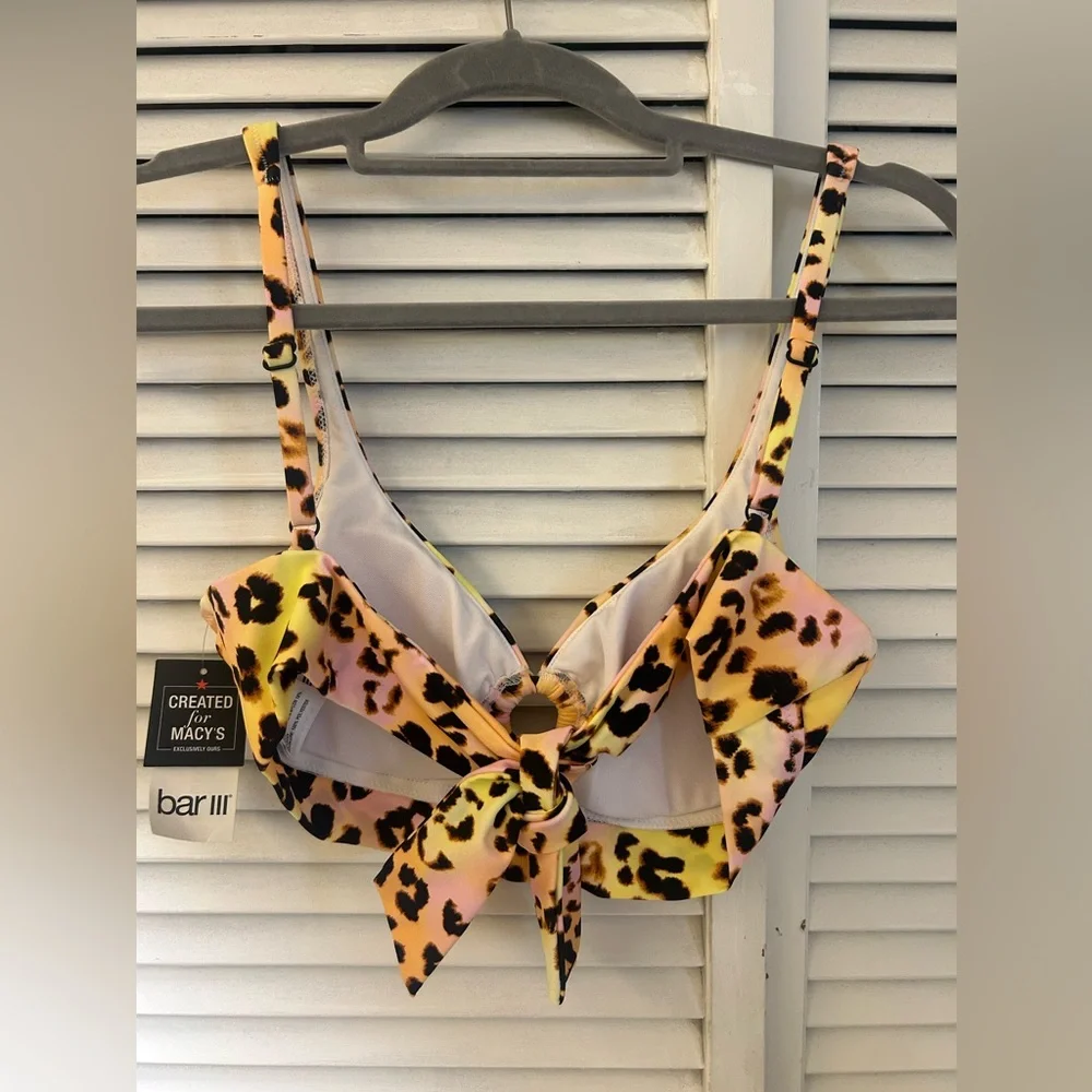 Bar‎ III Animal Print O Ring Bikini Top Size Medium